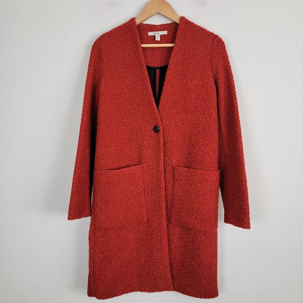 Zara Trendy Red Bouclé Women's Coat, size XS